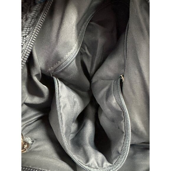 The Sak Indio Crochet Blue Knit Purse Shoulder Bag w Zipper Pockets - Picture 10 of 12